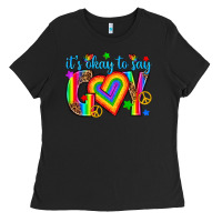 Black its okay to say gay Ladies Tee - texasbilliewilder