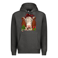 Charcoal Heather Christmas Hereford Premium Hoodie - JahusDesignShop