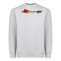 Heather Grey flowers and arrow with gemstone Heavyweight Sweatshirt - Artiststas