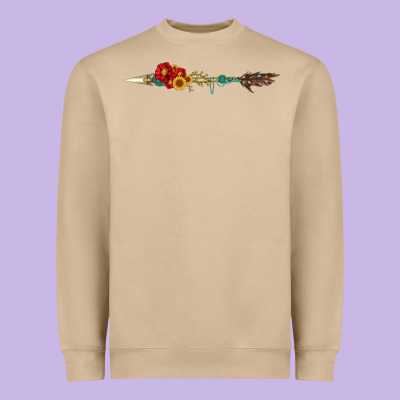 Flowers And Arrow With Gemstone Heavyweight Sweatshirt Designed By Artiststas