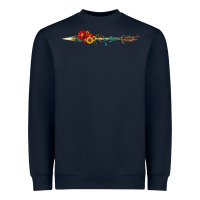 Navy flowers and arrow with gemstone Heavyweight Sweatshirt - Artiststas