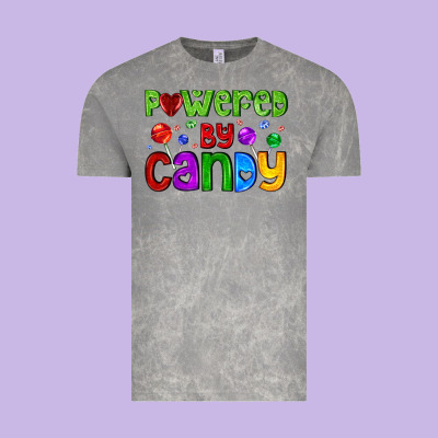 Powered By Candy With Lollipops Vintage Tee Designed By Adodesignshop