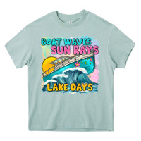 Arona boat waves sun rays lake days Heavy Core Tee - texasbilliewilder