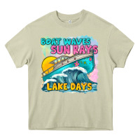 Mossy boat waves sun rays lake days Heavy Core Tee - texasbilliewilder