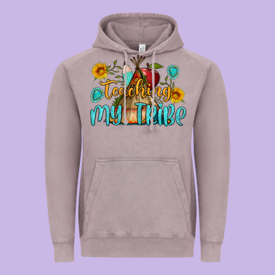 Teaching My Tribe Vintage Hoodie Designed By Bundleandbundleshop