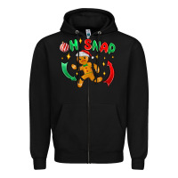 Black oh snap with gingerbread Zipper Hoodie - MaliasSmallBusiness
