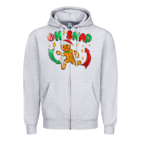 Heather Grey oh snap with gingerbread Zipper Hoodie - MaliasSmallBusiness