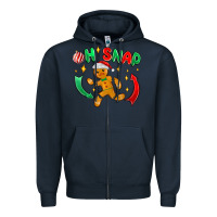 Navy oh snap with gingerbread Zipper Hoodie - MaliasSmallBusiness