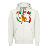 Oatmeal Heather oh snap with gingerbread Zipper Hoodie - MaliasSmallBusiness