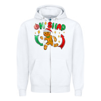 White oh snap with gingerbread Zipper Hoodie - MaliasSmallBusiness