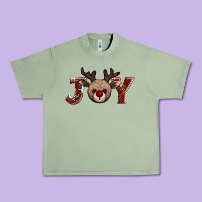 Joy Reindeer Urban Heavy Tee Designed By Adodesignshop