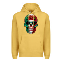 Antique Gold Mexican Skull Premium Hoodie - texasbilliewilder