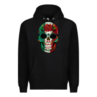 Black Mexican Skull Premium Hoodie - texasbilliewilder