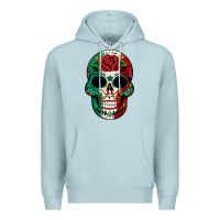 Blue Mist Mexican Skull Premium Hoodie - texasbilliewilder