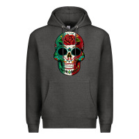 Charcoal Heather Mexican Skull Premium Hoodie - texasbilliewilder