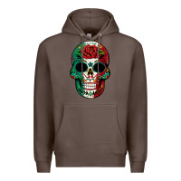 Coffee Mexican Skull Premium Hoodie - texasbilliewilder