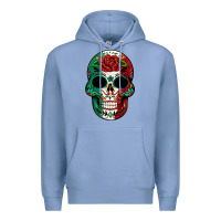 Colony Blue Mexican Skull Premium Hoodie - texasbilliewilder