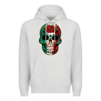 Dove Grey Mexican Skull Premium Hoodie - texasbilliewilder