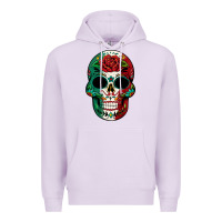 Lilac Mexican Skull Premium Hoodie - texasbilliewilder