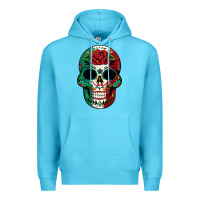 Ocean Blue Mexican Skull Premium Hoodie - texasbilliewilder