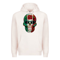 Pale Pink Mexican Skull Premium Hoodie - texasbilliewilder