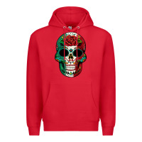 Red Mexican Skull Premium Hoodie - texasbilliewilder