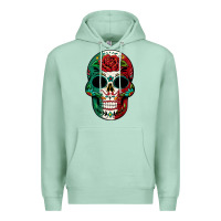 Seafoam Mexican Skull Premium Hoodie - texasbilliewilder