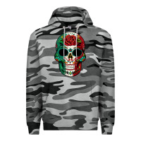Slate Camo Mexican Skull Premium Hoodie - texasbilliewilder