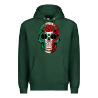 Sports Green Mexican Skull Premium Hoodie - texasbilliewilder