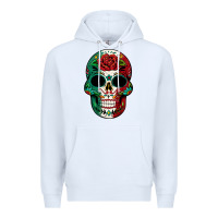 White Mexican Skull Premium Hoodie - texasbilliewilder