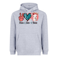 Heather Grey Peace Love Goats Heavyweight Hoodie - Bettercallsaul