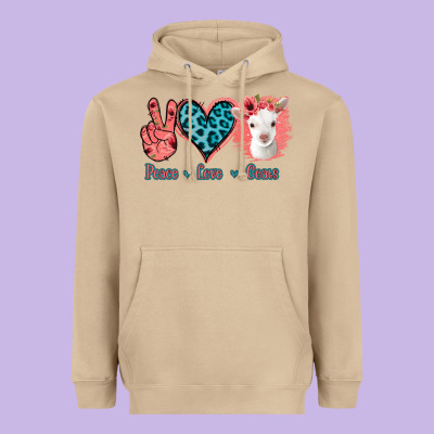Peace Love Goats Heavyweight Hoodie Designed By Bettercallsaul