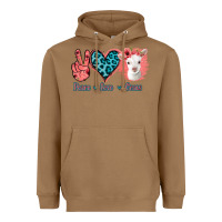 Toasted Coconut Peace Love Goats Heavyweight Hoodie - Bettercallsaul
