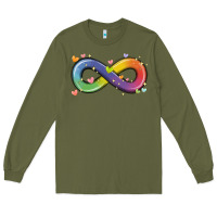 Army Green infinity symbol autism Long Sleeve Tee - MaliasSmallBusiness