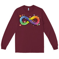 Burgundy infinity symbol autism Long Sleeve Tee - MaliasSmallBusiness