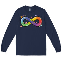Navy infinity symbol autism Long Sleeve Tee - MaliasSmallBusiness