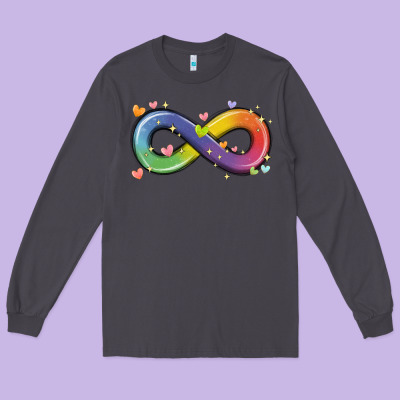 Infinity Symbol Autism Long Sleeve Tee Designed By Maliassmallbusiness
