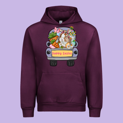 Happy Easter Bunny Truck Easter Day Urban Hoodie Designed By Cowgirlartshop