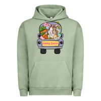 Pigment Oil Green Happy Easter bunny truck Easter Day Urban Hoodie - CowGirlArtShop