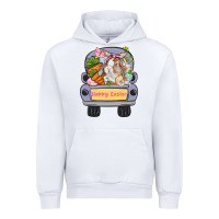 White Happy Easter bunny truck Easter Day Urban Hoodie - CowGirlArtShop