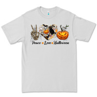 Dove Grey Peace Love Halloween Premium Tee - texasbilliewilder