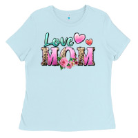 Baby Blue love mom Ladies Tee - Zillion Design Studio