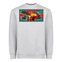 Heather Grey texas and map with longhorn serape gemstone licanse plate Heavyweight Sweatshirt - Artiststas