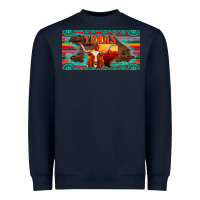 Navy texas and map with longhorn serape gemstone licanse plate Heavyweight Sweatshirt - Artiststas