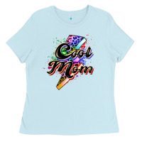 Baby Blue cool mom Ladies Tee - Zillion Design Studio