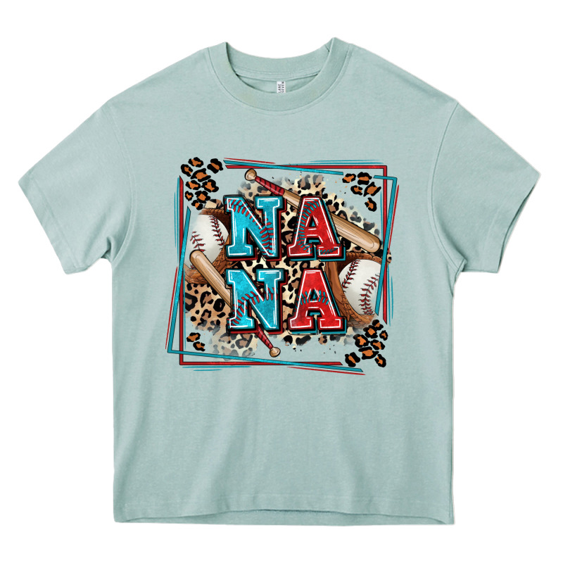 Baseball Nana With Leopard Heavy Core Tee by Zillion Design Studio | Teevron