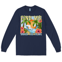 Navy find me under the palms Long Sleeve Tee - MaliasSmallBusiness