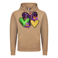 Hearts Mardi Gras Vintage Hoodie | Teevron
