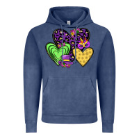 Vintage Denim hearts mardi gras Vintage Hoodie - JahusDesignShop