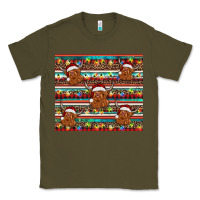 Army Green christmas turquoise serape highland cow Classic Tee - BarkalooDesign